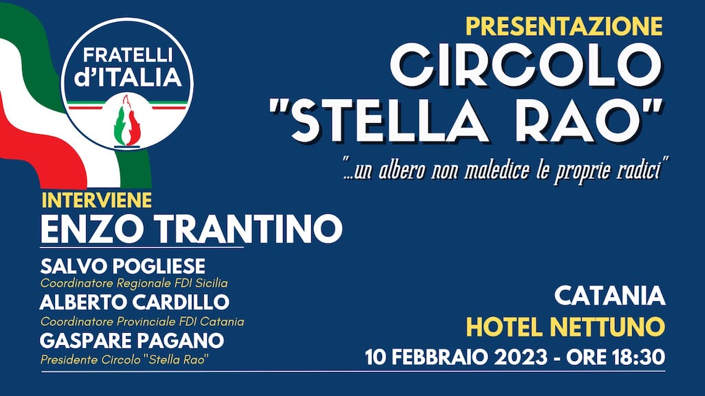 catania,-domani-all’hotel-nettuno-la-presentazione-del-circolo-di-fratelli-d'italia-dedicato-a-stella-rao