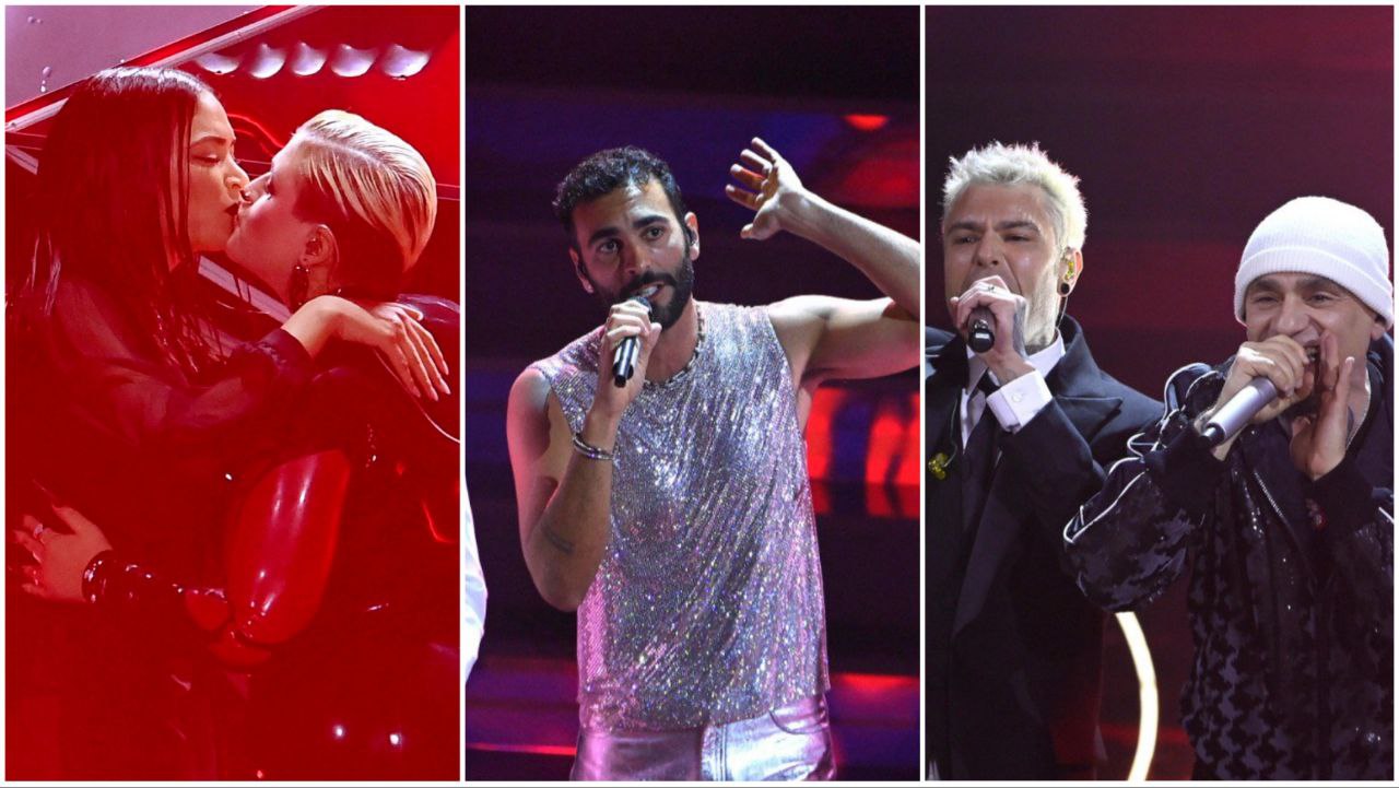 sanremo-2023,-dal-bacio-lesbo-di-elodie-al-“giorgia-legalizzala”:-mengoni-vince-la-serata-cover-|-classifica